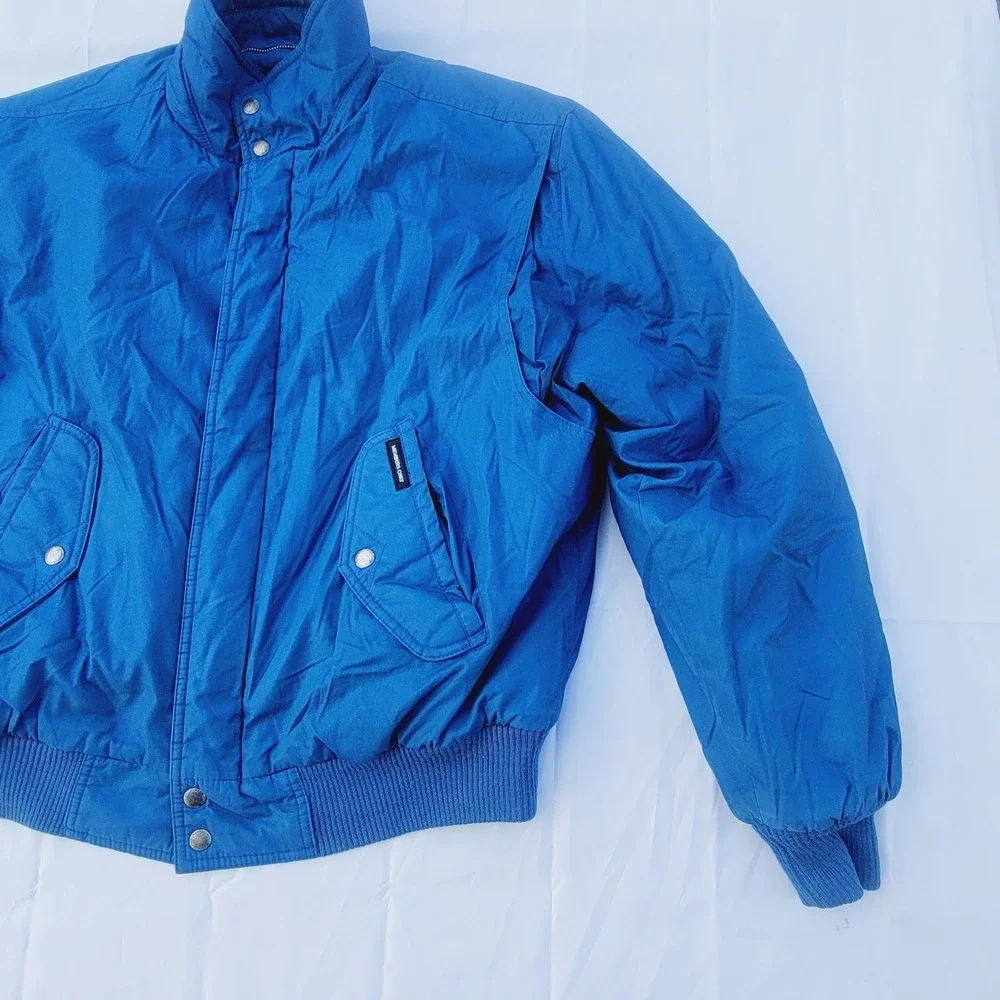 Members Only Vintage Bomber Jacket Mens Size 44 Blue Windbreaker Racer Coat J89
